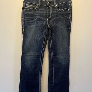 ARIAT. Dark Wash BOOT CUT Jeans with Contrast Stitching